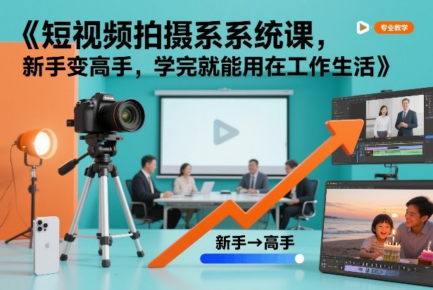 短视频拍摄系统课，新手变高手，学完就能用在工作生活 - 青笺杂货铺 - 网创项目_软件_壁纸下载资源平台