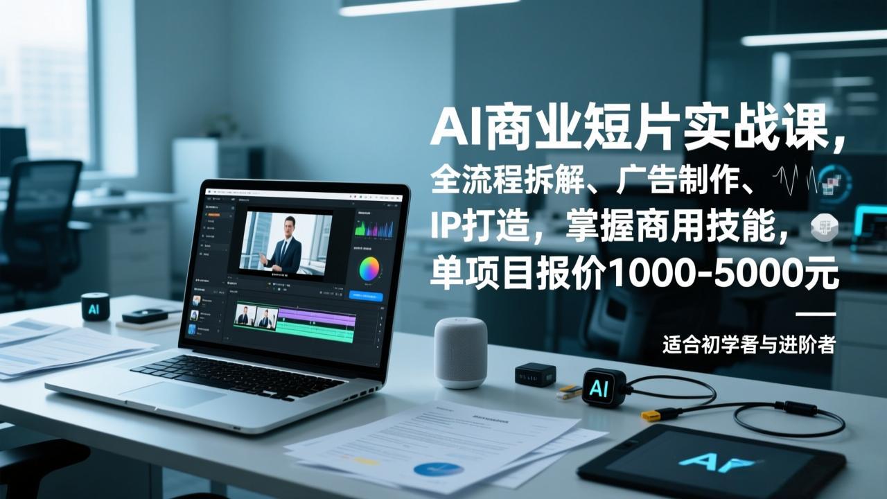 AI商业短片实战课，全流程拆解、广告制作、IP打造，掌握商用技能，单项目报价1000-5000元 - 青笺杂货铺 - 网创项目_软件_壁纸下载资源平台