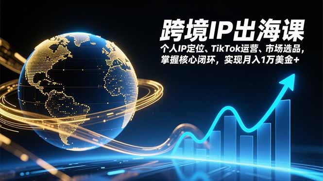 跨境IP出海课，个人IP定位、TikTok运营、市场选品，掌握核心闭环，实现月入1万美金+ - 青笺杂货铺 - 网创项目_软件_壁纸下载资源平台
