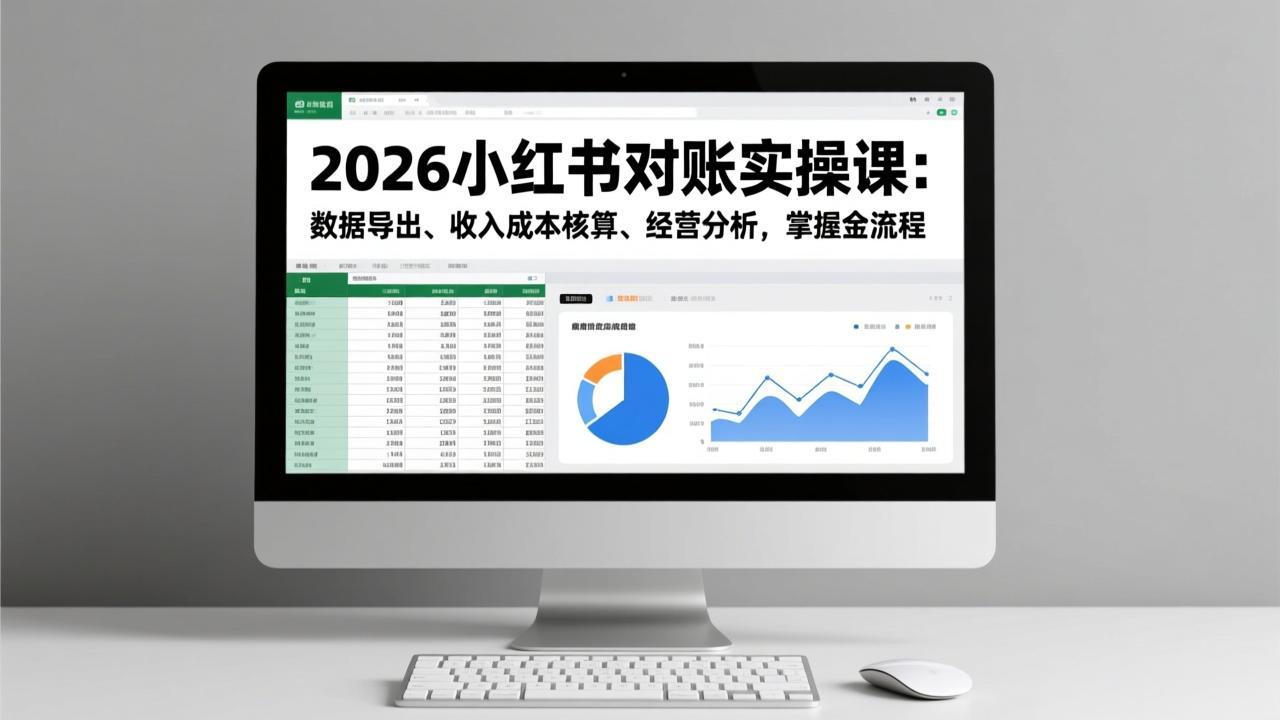 2026小红书对账实操课：数据导出、收入成本核算、经营分析，掌握全流程 - 青笺杂货铺 - 网创项目_软件_壁纸下载资源平台